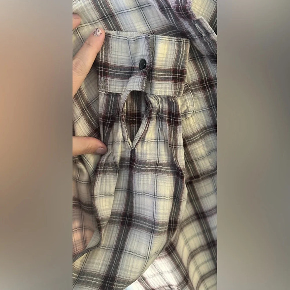 I Heart Ronson Lightweight Plaid Partial Button Down Shirt Size XL - Picture 5 of 7